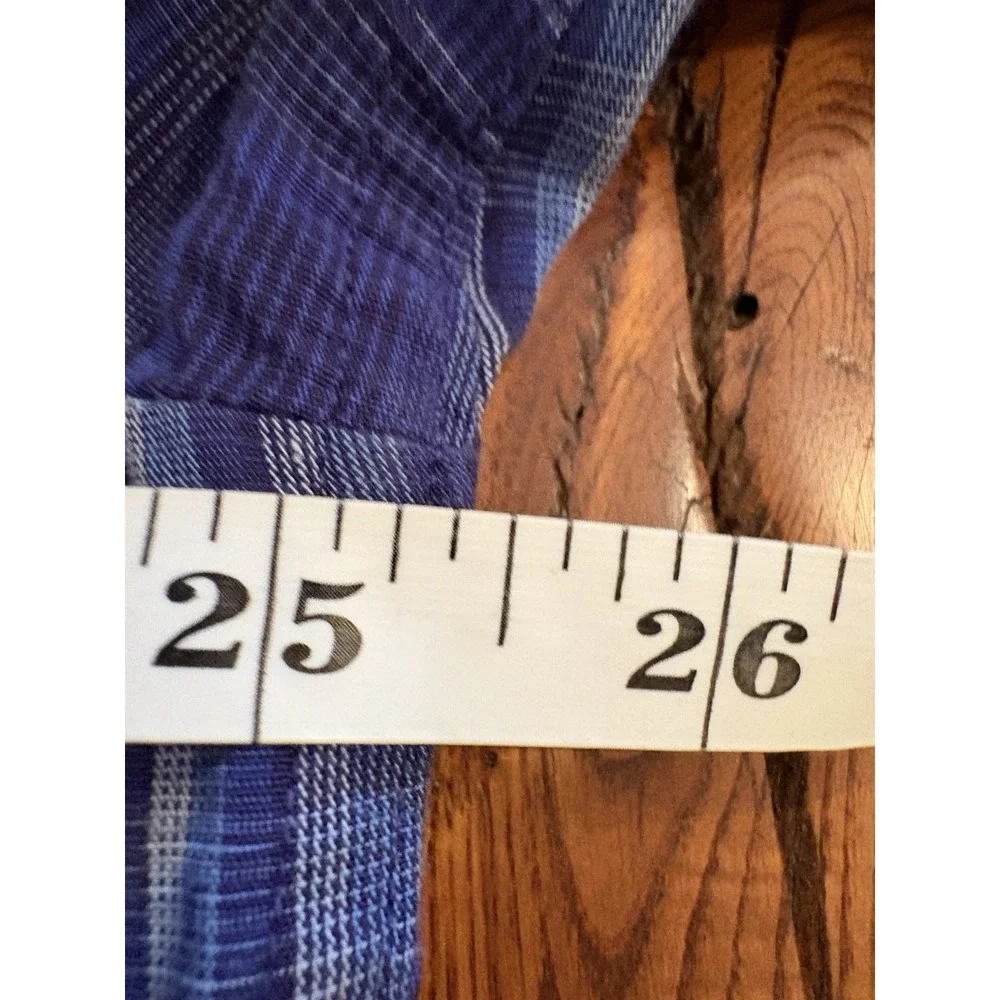 Banana Republic Mens Blue Plaid Stretch Tailored Slim Fit Button Down Shirt XL